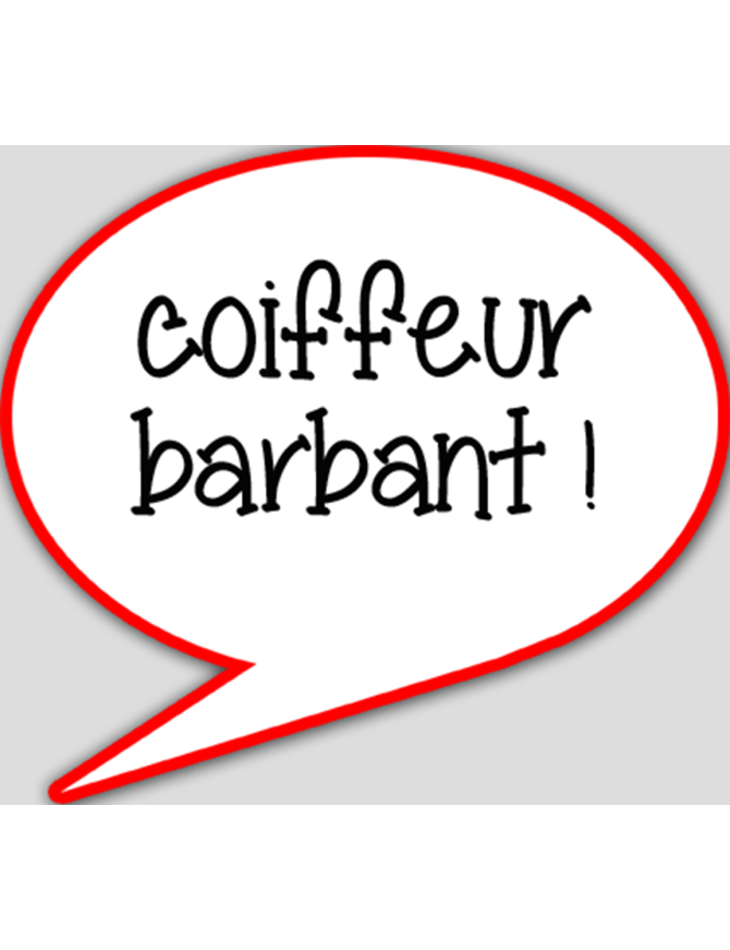 Coiffeur barbant - 15x13.5cm - sticker/autocollant