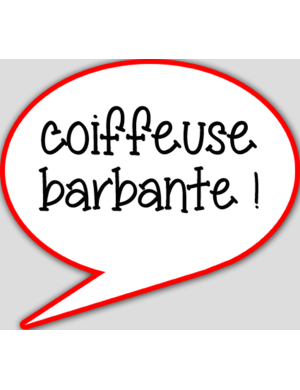Coiffeuse barbante - 10x9cm - sticker/autocollant