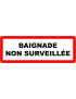 piscine baignade non surveillée - 29,5x10.5cm - Sticker/autocollant