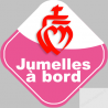 bébés à bord jumelles vendéennes - 10cm - Sticker/autocollant