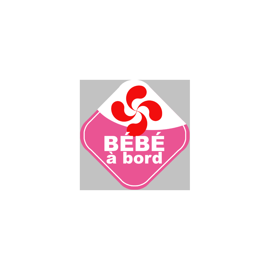 bébé à bord fille Basque - 10cm - Sticker/autocollant