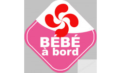 bébé à bord fille Basque - 10cm - Sticker/autocollant