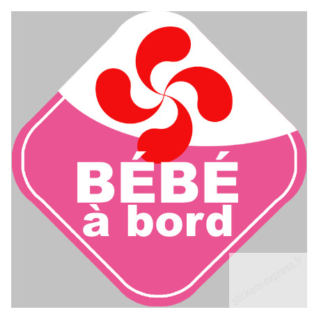 bébé à bord fille Basque - 10cm - Sticker/autocollant