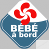 bébé à bord Basque - 10cm - Sticker/autocollant