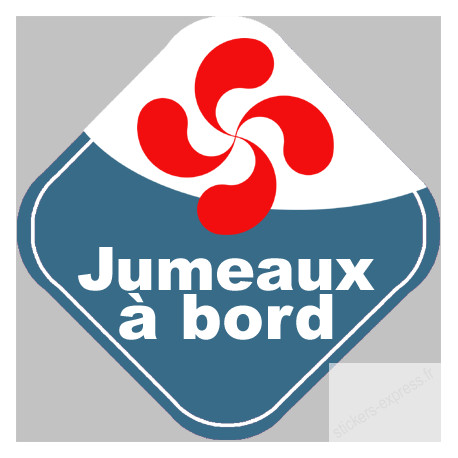 bébés à bord jumeaux basque - 10cm - Sticker/autocollant