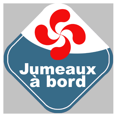 bébés à bord jumeaux basque - 10cm - Sticker/autocollant