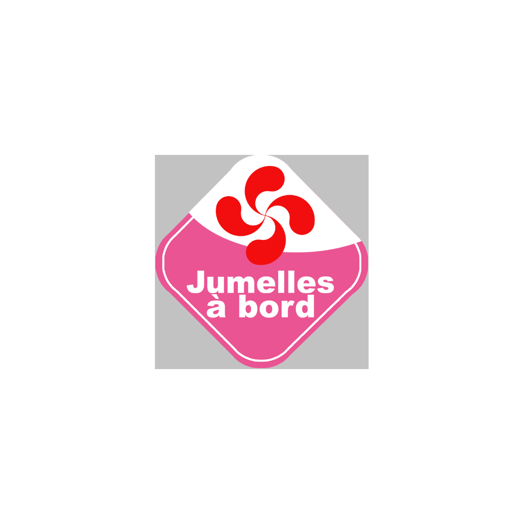 bébés à bord jumelles Basque - 10cm - Sticker/autocollant