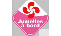 bébés à bord jumelles Basque - 10cm - Sticker/autocollant