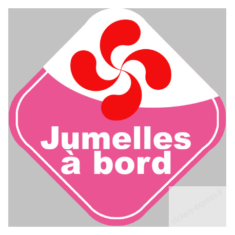 bébés à bord jumelles Basque - 10cm - Sticker/autocollant