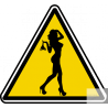 Autocollant : Panneau de danger sexy 4/sticker