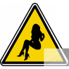 Autocollant : Panneau de danger sexy 22/sticker