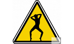 Autocollant : Panneau de danger sexy 24/sticker