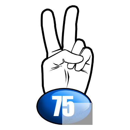 salut de motard département 75 (15x7,2cm) - Sticker/autocollant