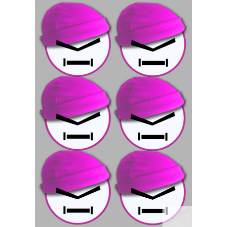 bonnet rose - 6fois 10cm - Sticker/autocollant