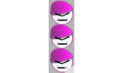 bonnet rose - 3fois 10cm - Sticker/autocollant