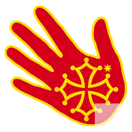 Main Occitane - 17x17cm - Sticker/autocollant