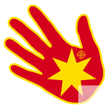 Main Pays d'oc - 17x17cm - Sticker/autocollant