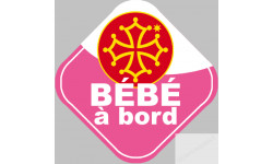 bébé à bord fille Occitane - 10cm - Sticker/autocollant