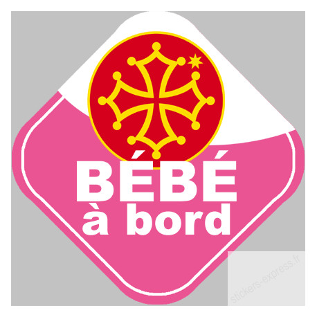 bébé à bord fille Occitane - 10cm - Sticker/autocollant