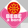 bébé à bord fille Occitane - 10cm - Sticker/autocollant