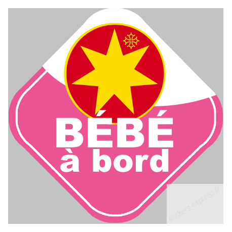 bébé à bord fille Occitane - 10cm - Sticker/autocollant