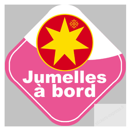 bébé à bord jumelles Occitanes - 10cm - Sticker/autocollant