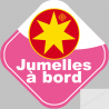 bébé à bord jumelles Occitanes - 10cm - Sticker/autocollant