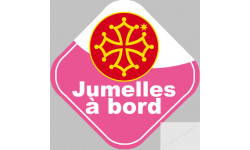 bébé à bord jumelles Occitanes - 10cm - Sticker/autocollant