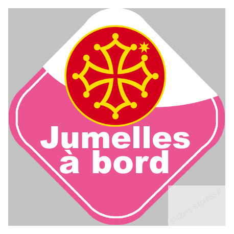 bébé à bord jumelles Occitanes - 10cm - Sticker/autocollant