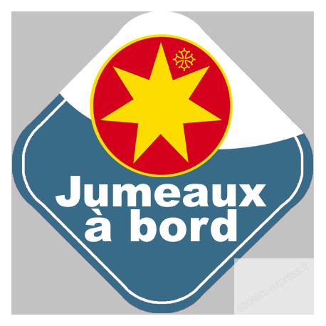 bébé à bord jumeaux Occitans - 10cm - Sticker/autocollant