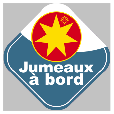 bébé à bord jumeaux Occitans - 10cm - Sticker/autocollant