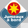 bébé à bord jumeaux Occitans - 10cm - Sticker/autocollant