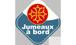 bébé à bord jumeaux Occitans - 10cm - Sticker/autocollant