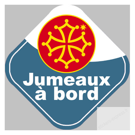 bébé à bord jumeaux Occitans - 10cm - Sticker/autocollant