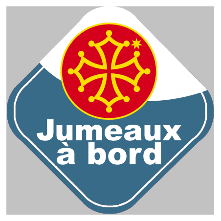 bébé à bord jumeaux Occitans - 10cm - Sticker/autocollant