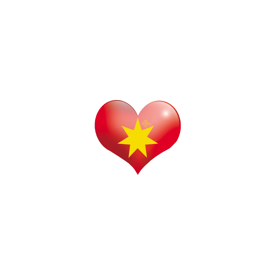 Coeur Pays d'Oc - 11.5X10cm - Sticker/autocollant