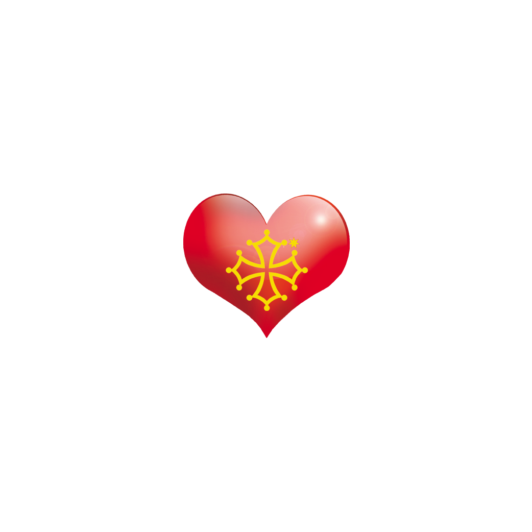Coeur Pays Occitanie - 11.5X10cm - Sticker/autocollant