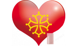 Coeur Pays Occitanie - 11.5X10cm - Sticker/autocollant