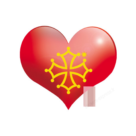 Coeur Pays Occitanie - 11.5X10cm - Sticker/autocollant