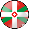 Drapeau croix basque rond - 15cm - Sticker/autocollant