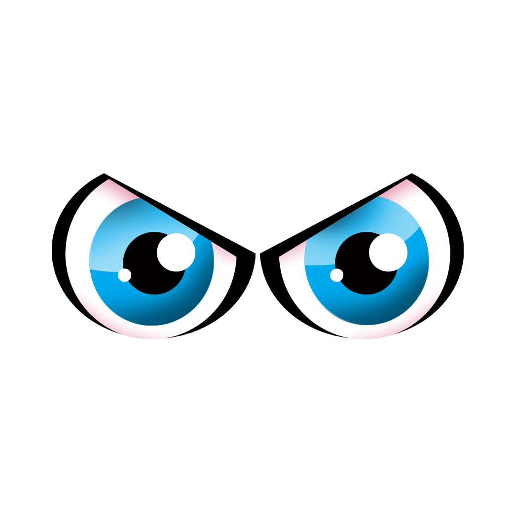 Paire d'yeux bleus - 28x12cm - Sticker/autocollant