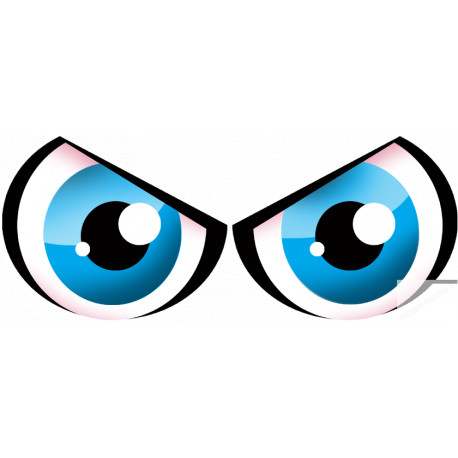 Paire d'yeux bleus - 28x12cm - Sticker/autocollant