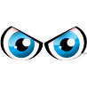 Paire d'yeux bleus - 28x12cm - Sticker/autocollant