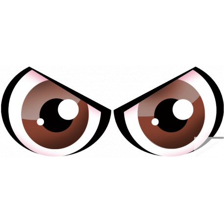Paire d'yeux marrons - 28x12cm - Sticker/autocollant