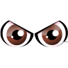 Paire d'yeux marrons - 28x12cm - Sticker/autocollant