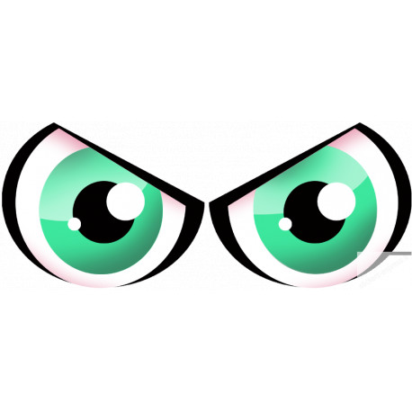 Paire d'yeux verts - 28x12cm - Sticker/autocollant
