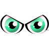 Paire d'yeux verts - 28x12cm - Sticker/autocollant