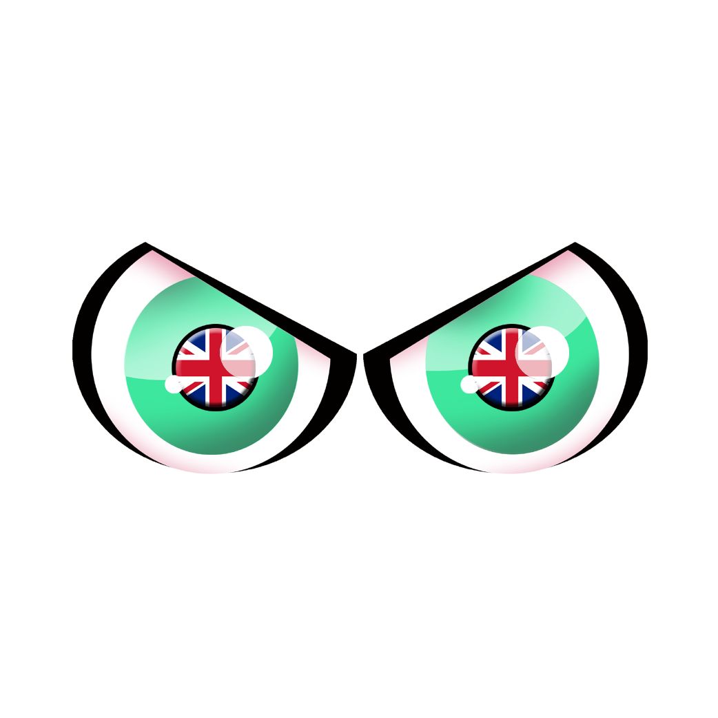 Paire d'yeux Anglais - 28x12cm - Sticker/autocollant