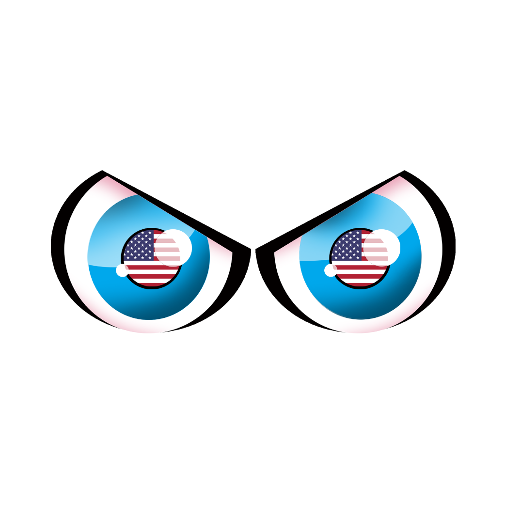 Paire d'yeux USA - 28x12cm - Sticker/autocollant