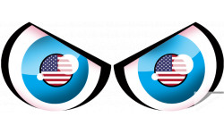 Paire d'yeux USA - 28x12cm - Sticker/autocollant
